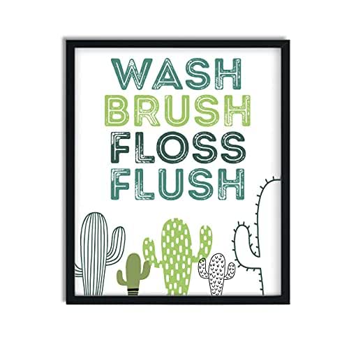 CANARY ROAD Cactus Bathroom Paper Art Print, Bathroom Sign