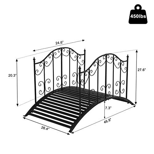 Vingli Garden Bridge Metal Yard Arch Path Bridge With Patterned Guardrails thumb #3