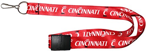 Lanyard Cincinnati Bearcats tour de cou sport avec clip de sécurité pour clés et carte d'accès