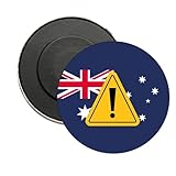 RUNDER MAGNET. WARNDREIECK-SYMBOL AUSTRALIEN