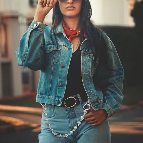 KESYOO Metal Trouser Chain with Skull Design Stylish and Durable Waist Chain for Men and Women Perfect for Nightclubs and Parties2