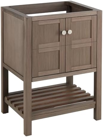 Signature Hardware 450409 Olsen 24" Freestanding Single Basin Vanity Cabinet - Cabinet Only - Less Vanity Top - Brown