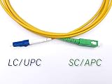 Elfcam® - 3 metry kabel światłowodowy SC/APC do LC/UPC jednomodowy Simplex, 9/125 μm Optyczna Podwiązka LSZH