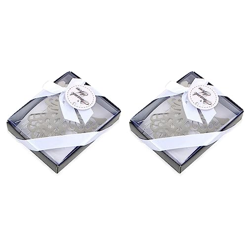 Cadeau Mariage Invité : 100 Pièces de Marque-page Métal Romantique et Gland en Soie
