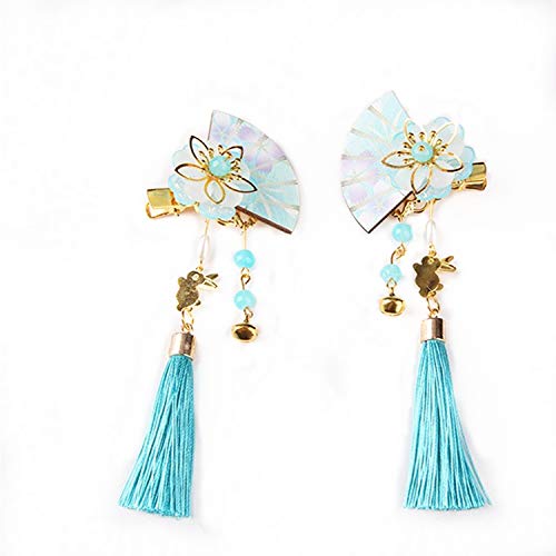 髪飾り 中華風 2点セット ヘアピン ヘアアクセサリー ヘアクリップ 和装 着物ヘアアクセサリー 成人式髪飾り 古典 つまみ細工 フラワー 子供 女の子 花 鈴付き 扇子 手作り 花火大会 和装 成人式 卒業式 結婚式 和装小物 中国風 贈り物 (ブルー) 髪飾り 中華風 2点セット ヘアピン ヘアアクセサリー ヘアクリップ 和装 着物ヘアアクセサリー 成人式髪飾り 古典 つまみ細工 フラワー 子供 女の子 花 鈴付き 扇子 手作り 花火大会 和装 成人式 卒業式 結婚式 和装小物 中国風 贈り物 (ブルー)