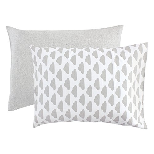 Image of Hudson Baby Unisex Baby and Toddler Cotton Toddler Pillow Case, Heather Gray Cloud, One Size