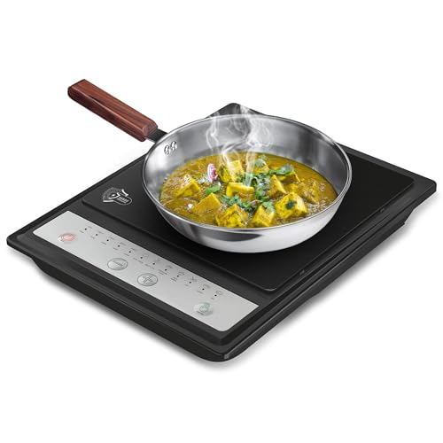 Image of Milton Elio 14.0 Portable Induction Cooktop | 5KV Surge Protection I Anti Skid Legs & Preset Menu Functions | 1400 W Push Button | Fast Cooking | 3-Year Warranty