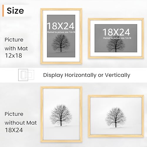Image of Art Street Synthetic Document Large Size Wall Photo Frame, Set of 2 Big Frames For Wall Artwork, Certificates, Picture & Photographs Home Decor (18x24 Inch, Matted To: 12x18 Inch, Beige)