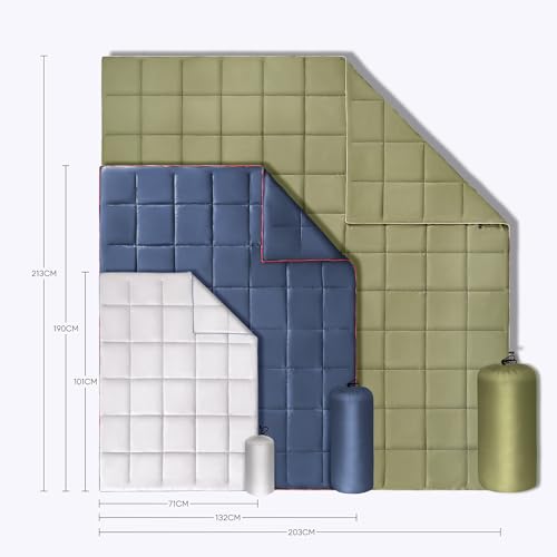 Sonive Campingdecke Reisedecke Ultraleicht,wasserdichte Decke,100% Nylon Warme Outdoor Decke Winddichte für den Außenbereich, leicht, verstaubar,71x101cm,Army Green