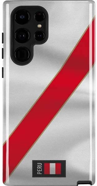 Skinit Pro Phone Case Compatible with Galaxy S22 Ultra - Peru Soccer Flag Design