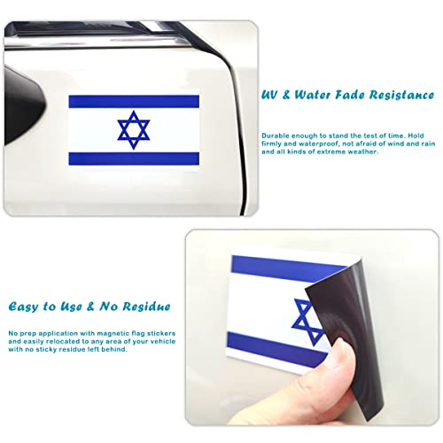 Image of JBCD Israel Israeli Flag Magnet Decal - for Car SUV Truck, 3 Pack, 3x5 Inches