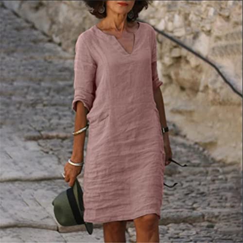 OIOLOYJM Plus Size Summer Dresses for Women 2025 Plus Size Dresses for Curvy Women 3/4 Sleeve Casual Boho Kaftan Dresses