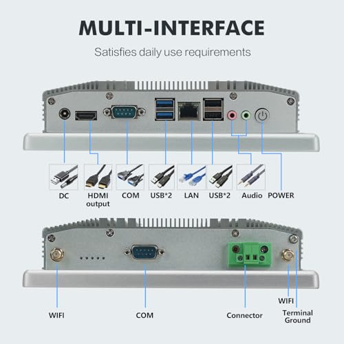 Image of 8 inch Industrial Touch Panel PC, Ratio 4:3 Multi-Touchscreen-Monitor,Wall Mounted Touch Screen Panel Computer,WiFi & Built-in Speakers,IP65 Front,Win 11 I5 RAM 8G+512G SSD