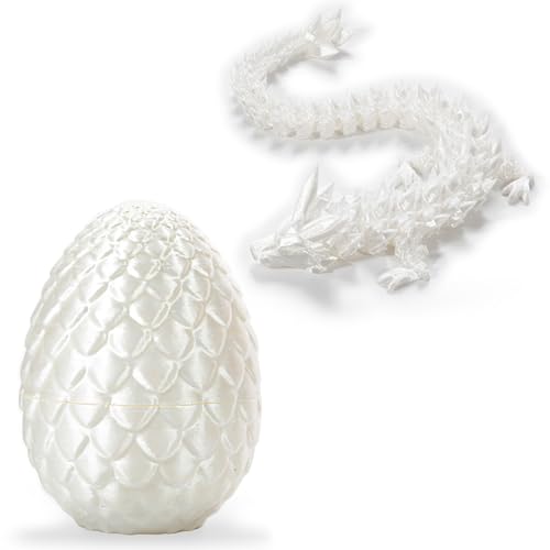Yueser Drachenei, Leuchtend Regenbogenfarbe 3D Gedrucktes Drachenei mit Drache Dragon Egg 3D Drachen Ei Drache Im Ei Dracheneier Drache mit Ei Drachen Figuren Beweglicher Drach Abnehmbare Eierschale