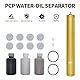 TUXING 4500Psi Pcp Luftkompressor Öl-Wasser-Filter,Hochdruck-Luftfilter,Tauchen Wasser-Öl-Abscheider mit 8mm weiblich und männlich Schnellanschluss für Pcp Luftgewehr Scuba Tank Laden L350*OD49*ID36mm