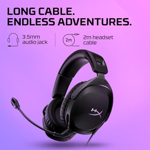 HyperX Cloud Stinger 2 – Gaming Headset, DTS Headphone:X Spatial Audio, Lightweight Over-Ear Headset with mic, Swivel-to-Mute Function, 50mm Drivers, PC Compatible, Black — view 2