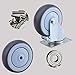 HGRVUTCFI Heavy Castor Wheels-4pcs Swivel Industrial Caster Wheels,Blue TPR Rubber Trolley Furniture Castor,with Safety Dual Locking,Heavy Duty,Mute,Wear-Resistant,with 360° Top Plate (Color Casters
