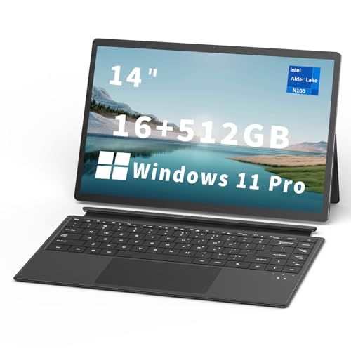 FUNYET Laptop 2 em 1, tela sensível ao toque, tablet de 14 polegadas, processador Intel N100 de 12ª