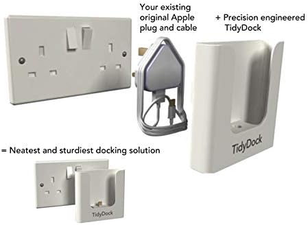 TidyDock, Super Neat Plug Mounted Docking station, charging station, for Airpods and iPhone (all models) - White