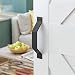 SMARTSTANDARD 9" Black Steel Gate Handle, for Sliding Barn Door, Cabinet, Garages, Sheds Pull