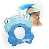 Shower Cap for Babies, Kids, Toddlers | Bath Cap Visor for Washing Hair - USA Pediatricians Recommended Shower Protection [11 Months Old+] (Sky Blue with Strap)