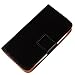 Gukas Color Design PU Wallet Flip Leather with Card Slots Cover Skin Protection Case Shell For Kata V4 4.5" (Black)