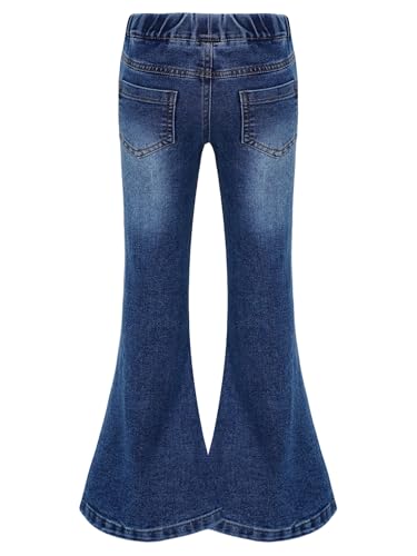 Girls Casual Flared Jeans Teens Slim Fit Wide Straight Leg Bell Bottom Denim Long Pants 5-16 Years2