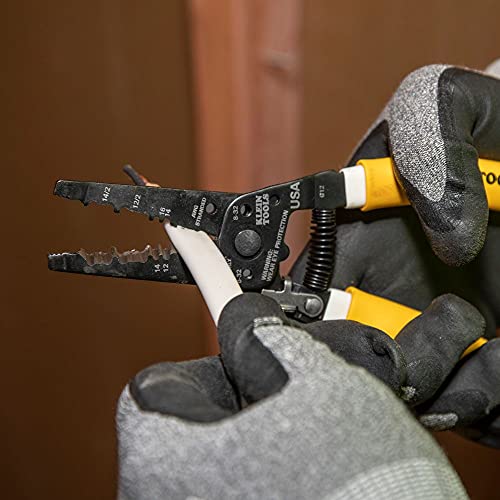 Klein Tools K1412 Wire Cutter / Wire Stripper, Dual Nm Cable Stripper / Cutter Cuts Solid Copper Wire, Strips 12 And 14 Awg Solid Wire #TOP3