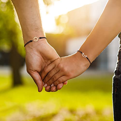 Buy Generic Best Friend Bracelet 2 Matching Sun Moon Cards Adjustable Rope Bracelet For Friendship Hoops And Loops (C, One Size, Boys) at Amazon.in - Image 5