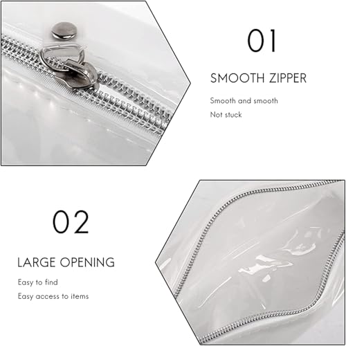 Image of Anupam Transparent Pencil Pouch with Zipper Closure,Transparent Pen Bag Organizer for School, Collage, Office, Cute Cosmetic Bag for Girls, Multi-Purpose Stationary Bag (Pack of 1)