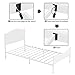 Timy Kids Twin Bed Frame with Wooden Headboard and Footboard, Metal Platform Bed Frame for Boys Girls Teens Adults, Modern Kids Furniture, No Box Spring Needed, White