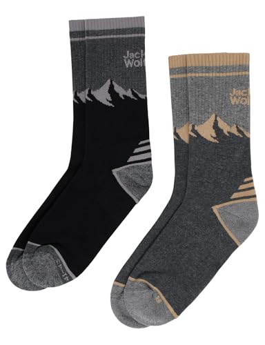 Jack Wolfskin Unisex Mount Multi Cl Wandersocken, Black/Grey, 41-43 EU