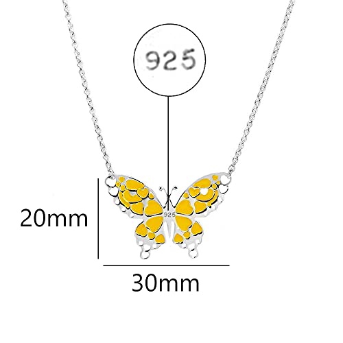 Savlano 925 Sterling Silver Chain Butterfly Enamel Pendant Necklace Comes With Gift Box For Women - Made In Italy #TOP2