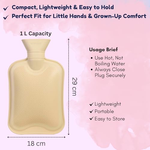 Unicorn Magic Wärmflasche mit weichem Flanellbezug, BS1970-zertifiziert, auslaufsicherer Naturkautschuk-Wärmbeutel für Krämpfe, Schmerzlinderung & Winterwärme, große Öffnung für sicheres & einfaches
