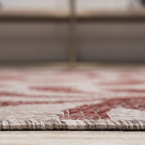 JONATHAN Y Vine All Over Indoor Outdoor Runner Rug 2X10 Red/Beige, Boho for Backyard, Patio, Porch, Easy-Cleaning, High Traffic, Pet-Friendly, Non-Shedding (SMB117B-210) - Image 9