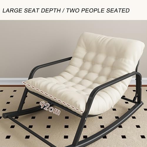 Chaise à bascule double rembourrée avec balancement fluide pour porche - 6