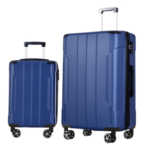 Luggage Set 2 Pieces, Carry-on Luggage, Hard Shell ABS, Lightweight Expandable (28 Inches Only) Dual Wheel Suitcase, Zipper Compartment, TSA Lock, Set of 2 (20/28), Blue