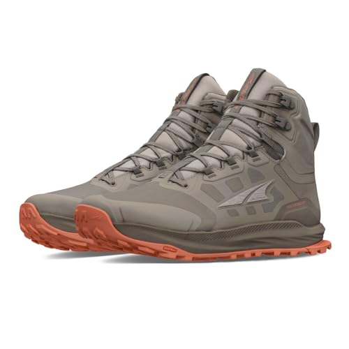 ALTRA Men's Lone Peak 9 Waterproof Mid Hiking Shoe, Brown/Taupe, 11