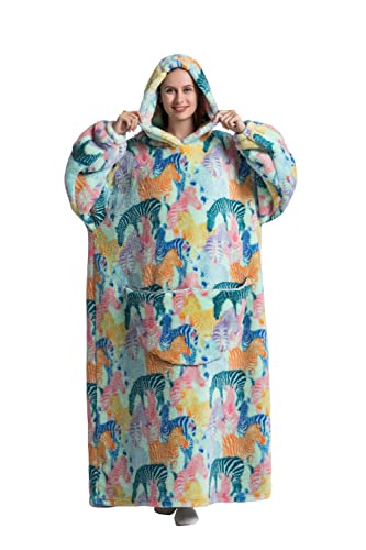 Lengthen Hoodie Blanket,Oversized Ultra Soft Warm Wearable Hooded Blanket Sweatshirt,One Size Fits All Adults Men Women