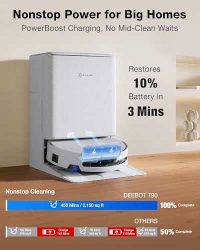 Image of ECOVACS Deebot T90 Pro Omni 2-in-1 Robot Vacuum Cleaner & Mop, 2026 New Launch, 30000 Pa Blast Suction, Self-Empty & Self-Wash Omni Station, Extra-Long Roller, AI Re-Mop 2.0, PowerBoost Technology