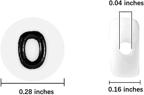Miniatura 2 de Cuentas de letras redondas de 0.157 x 0.276 pulgadas (0.157 x 0.276 in), cuentas acrílicas del alfabeto O para hacer pulseras, llaveros