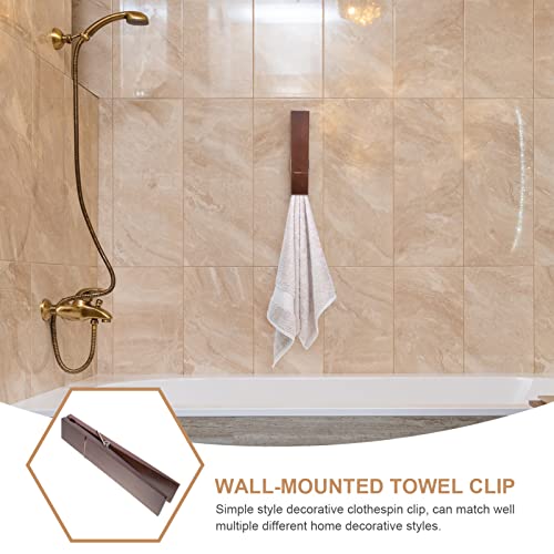 TOPBATHY Wooden Towel Rack Multi-Function Clips for Bathroom Decor Large Sturdy Clothespin Clips for Towels and Clothes - Image 2