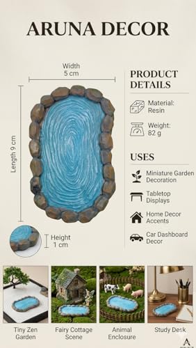 Image of Resin Miniature Pond with 2 Ducks, Garden Decor, Doll House Accessories, Miniature Garden Decoration Blue Pond