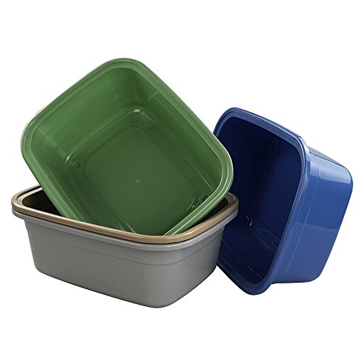 Yuright Small Wash Basin Pan, 14" x 11" x 5.12", Set of 4(12 Quart)
