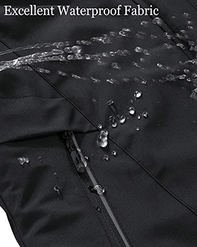 SUOKENI Men's Waterproof Ski Jacket Warm Winter Snow Coat Hooded Raincoat Medium