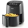 COSORI Small Air Fryer, 2L, Led Touch-control Display, 900W, 53% Faster, Nonstick and Dishwasher Safe, 30 Online Recipes, Low Noise, 97% Less Oil, Black