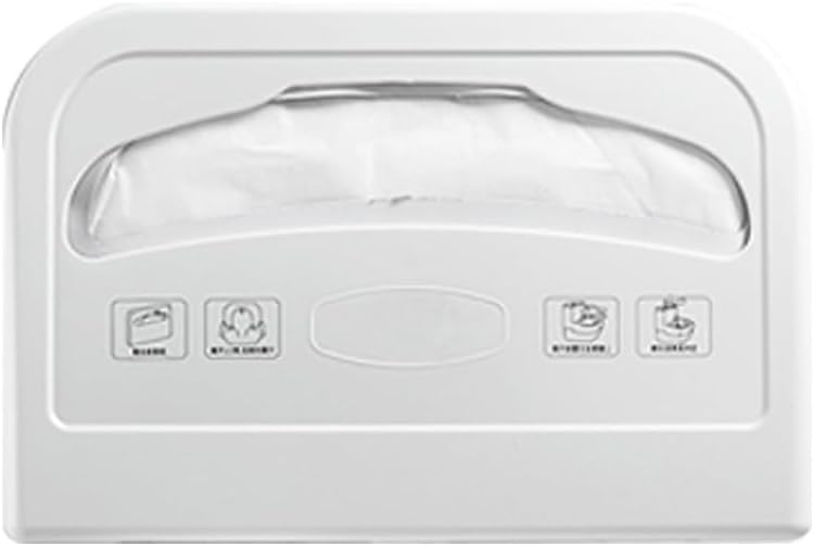 Wall Mount Half-Fold Toilet Seat Cover Dispenser，Toilet Seat Cover Holder Plastic White Dispenser for Disposable Half Fold Toilet Seat Liner for Commercial/Washroom/Office