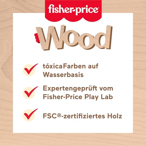 Fisher-Price Spielzeug für Kindergartenkinder Weltraum-Puzzle aus Holz mit Stapelblöcken… – Ansicht 3