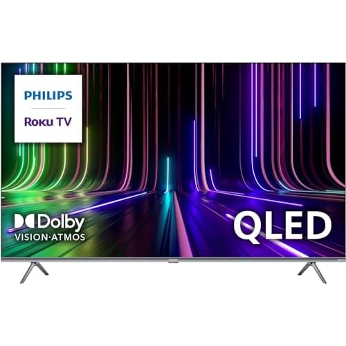 Philips Roku TV 55″ 4K QLED Ultra HD Dolby Vision HDR 7800 Series Smart TV (55PUL7823/F6), Alexa Compatible, Dolby Atmos
