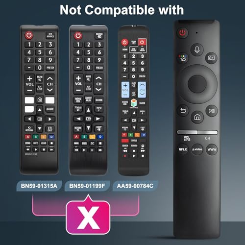 Image of KPDP Original Sammsung Voice Remote Compatible for Samsung Smart TV QLED UHD Frame Curved Solar 4K 8K Q60 Q70 Q80 Q90 8 Series 9 Series TU8000 AU8000 Voice Remote Control Replacement, Black